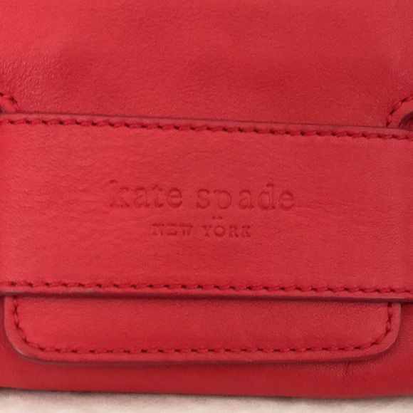 Kate Spade ♠️ flashy BRIGHT cherry red leather satchel! - Picture 3 of 17